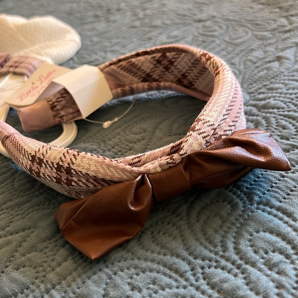 Little Lass 3-piece light pink and cream plaid dress set - Picture 4 of 6